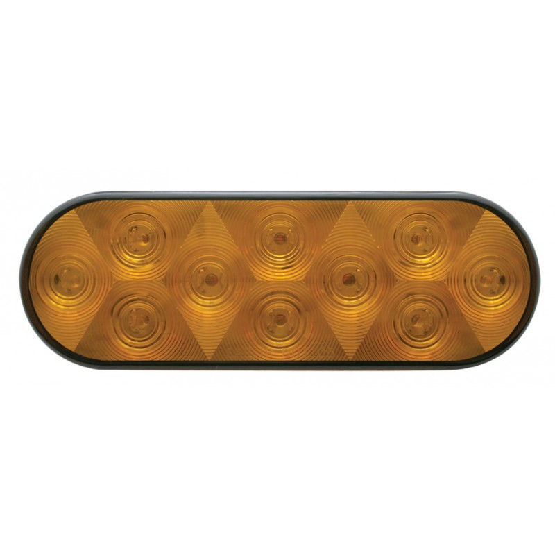 10 Amber Led Oval P/T/C Light - Amber Lens