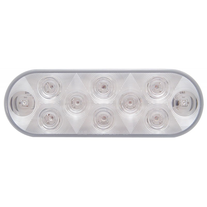 10 Amber Led Oval P/T/C Light - Clear Lens