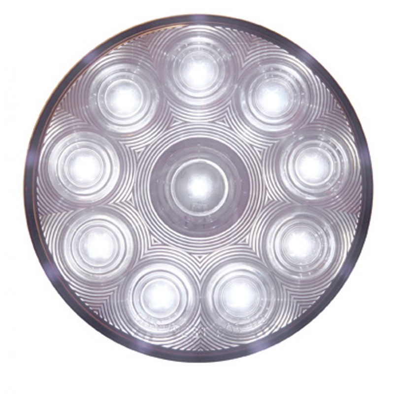 10 White Led 4" Utility/Auxiliary Light - Clear Lens