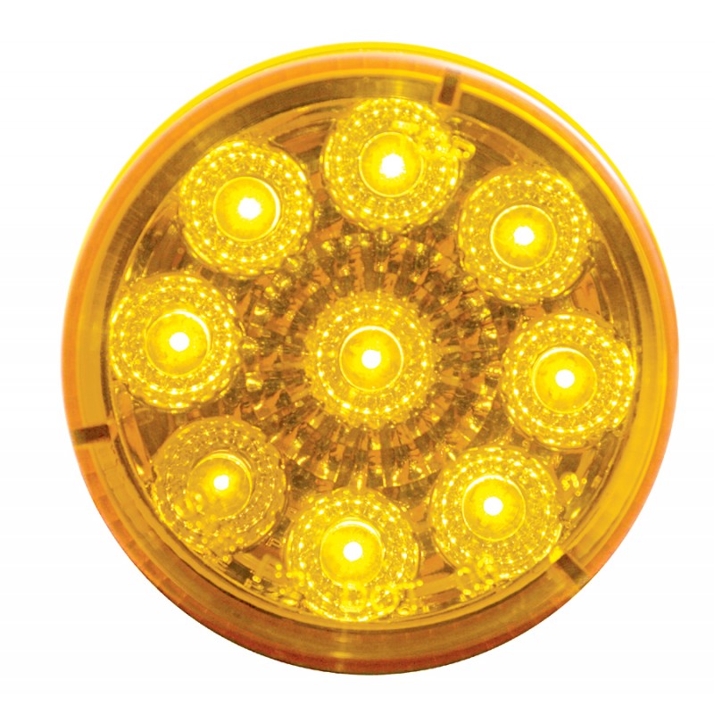 9 Amber Led 2" Reflector Clearance/Marker Light - Amber Lens