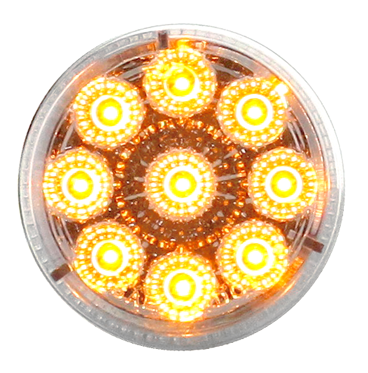 9 Amber Led 2" Reflector Clearance/Marker Light - Clear Lens