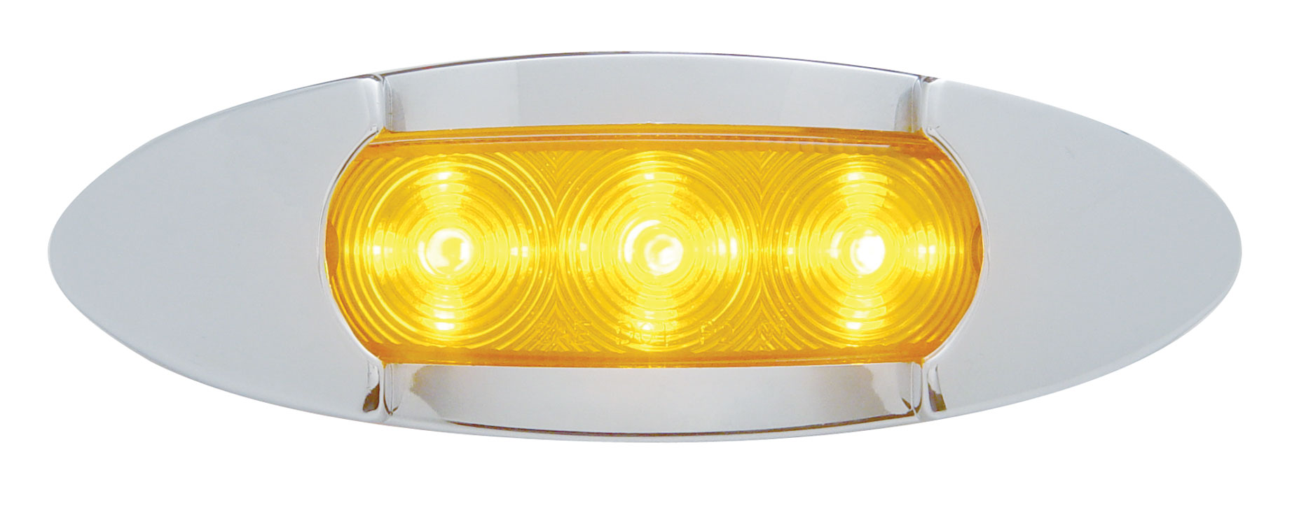 15 Amber Led Peterbilt Marker Light W/ Chrome " Maverick" Bezel - Amber Lens