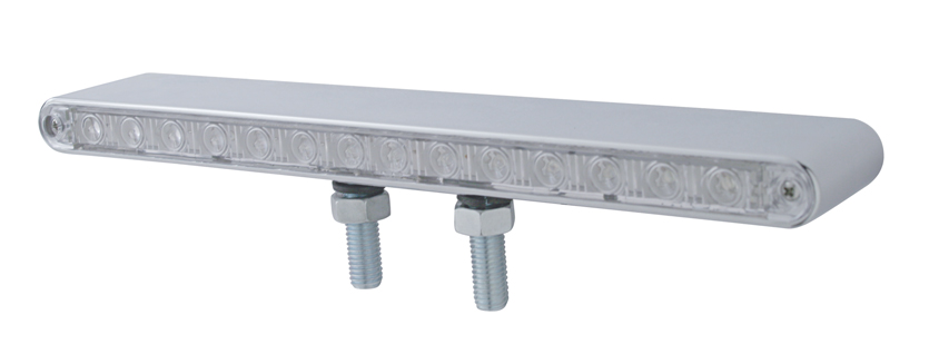 14 Amber/Red Chrome Plastic 12" Double Face Light Bar - Clear Lens