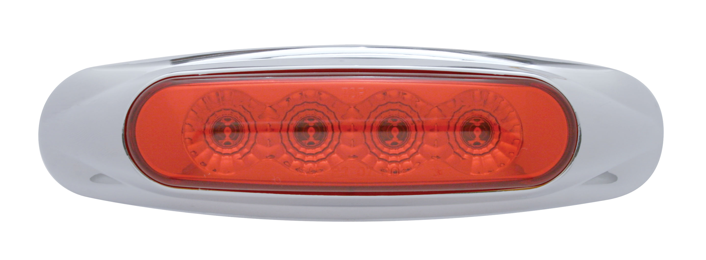 4 Red Led Reflector Marker Light W/ Bezel - Red Lens
