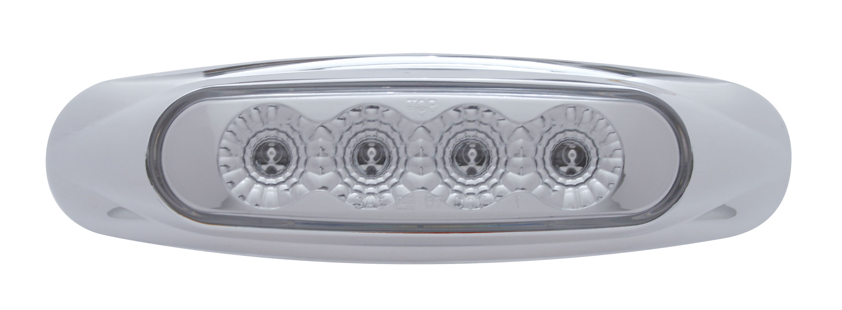 4 Amber Led Reflector Marker Light W/ Chrome Plastic Bezel - Clear Lens