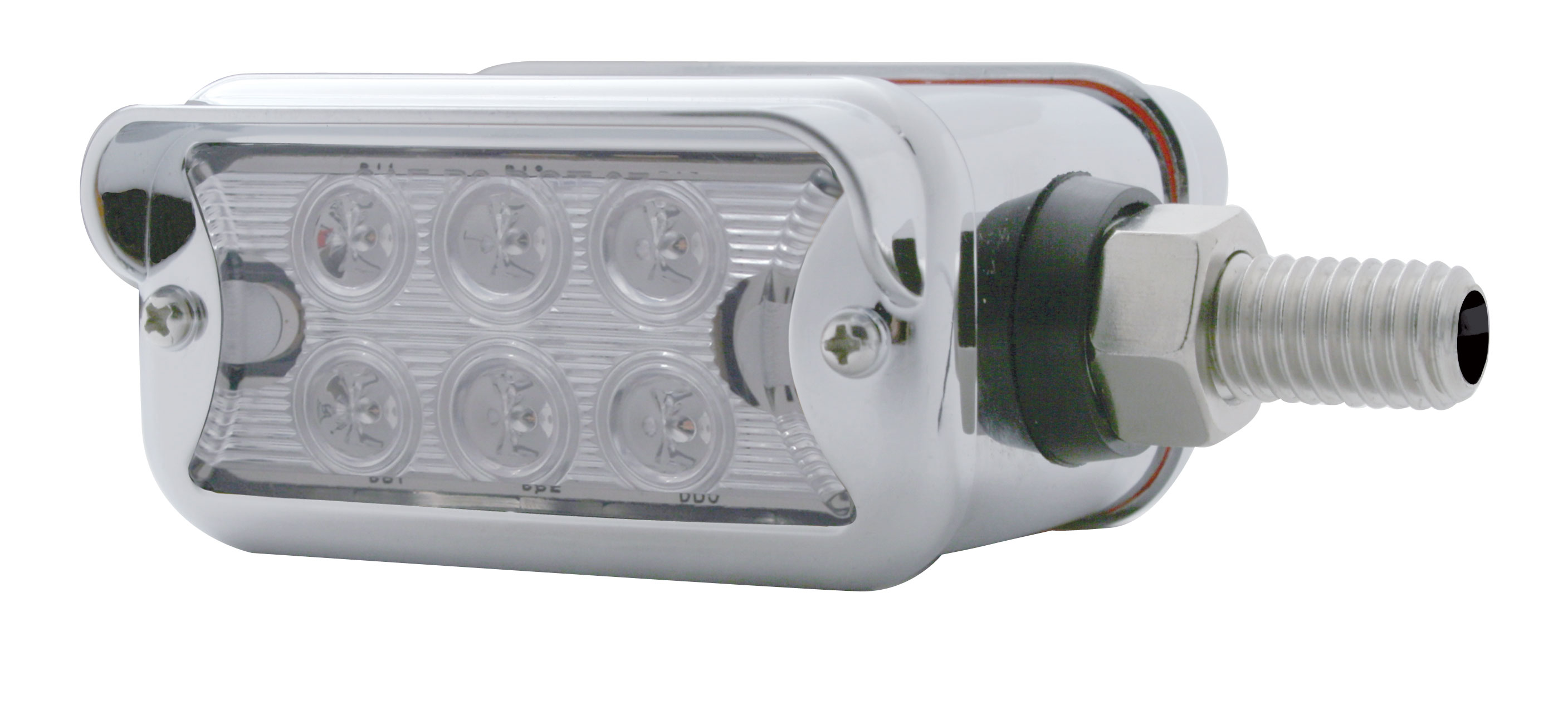 6 Amber/6 Red Led Straight Dual Function Double Face Lt W/ Horizontal Visor Bezel - Clear Lens