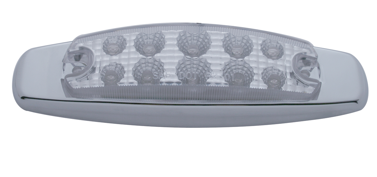 (Pack) 10 Amber Led Peterbilt Rectangular Marker Light W/ Reflector - Clear Lens