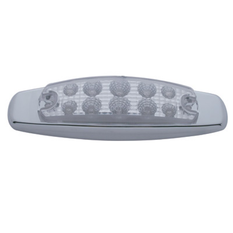 (Pack) 10 Red Led Peterbilt Rectangular Marker Light W/ Reflector - Clear Lens