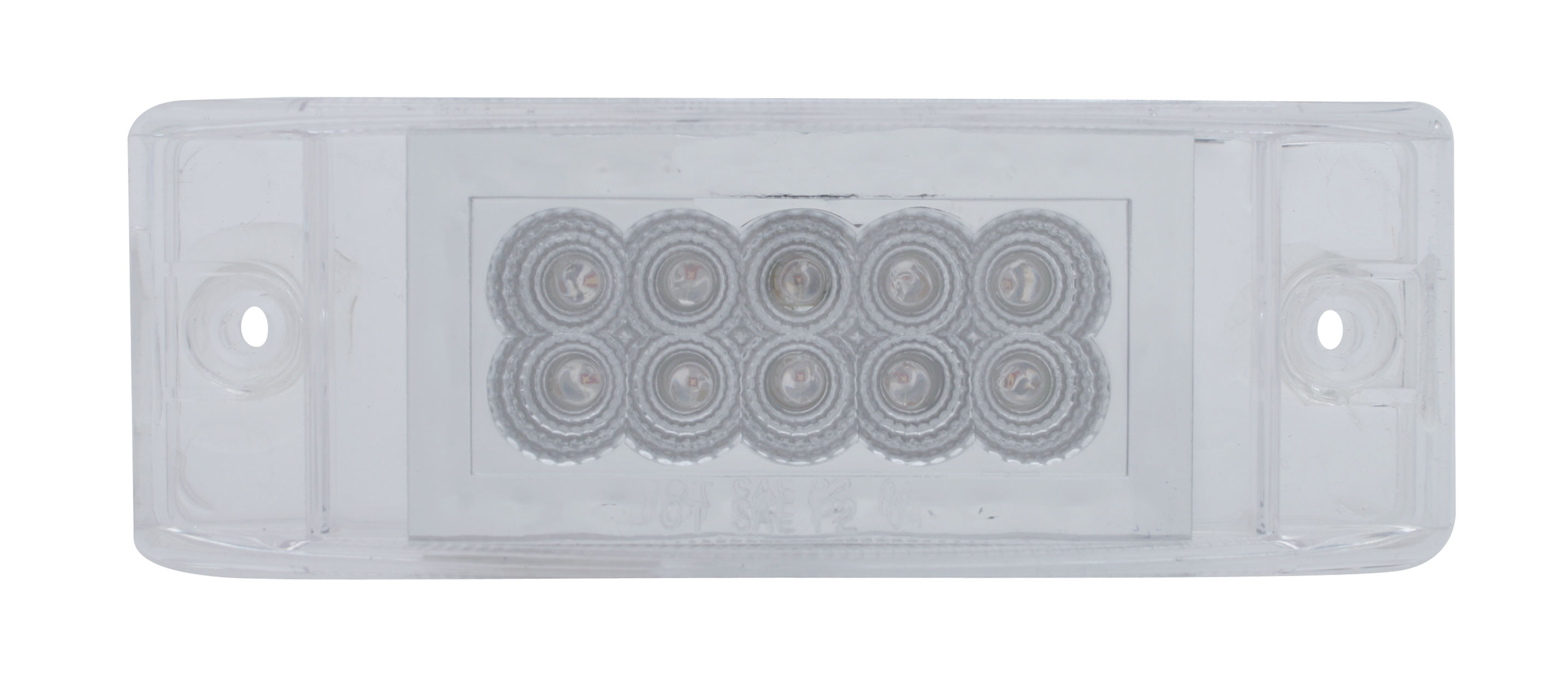 *Closeout* 26 Red Led Rectangular Reflector Clearance/Marker Light - Clear Lens