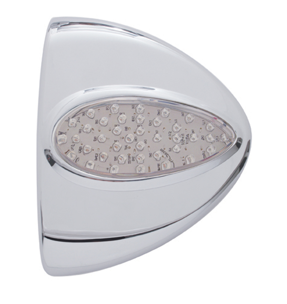 39 Amber Led Chrome Plastic Peterbilt Headlight Turn Signal Cover - Clear Lens