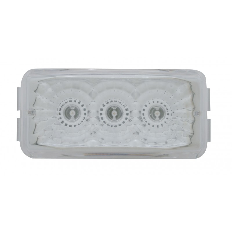 3 Amber Led Small Rectangular Reflector Clearance/Marker Light - Clear Lens