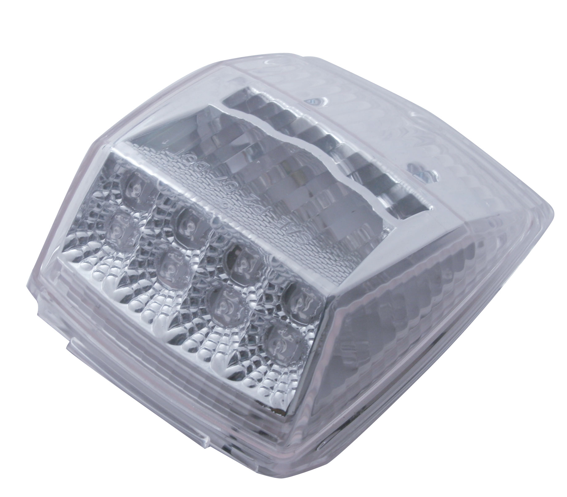 17 Amber Led Square Reflector Cab Light - Clear Lens