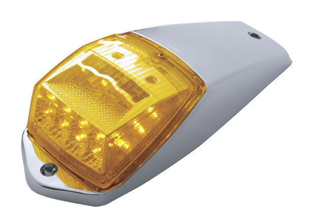 Chrome Plastic 17 Amber Led Square Reflector Cab Light Kit - Amber Lens