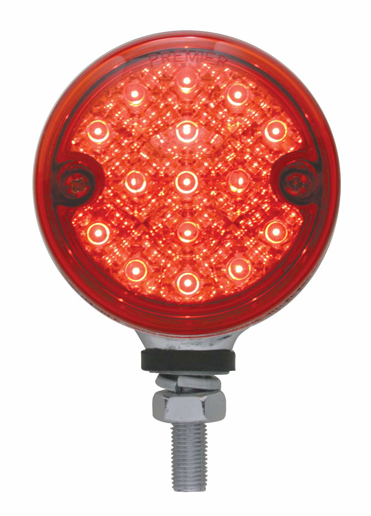 15 Red Led 3" Reflector Single Function Single Face Light- Red Lens