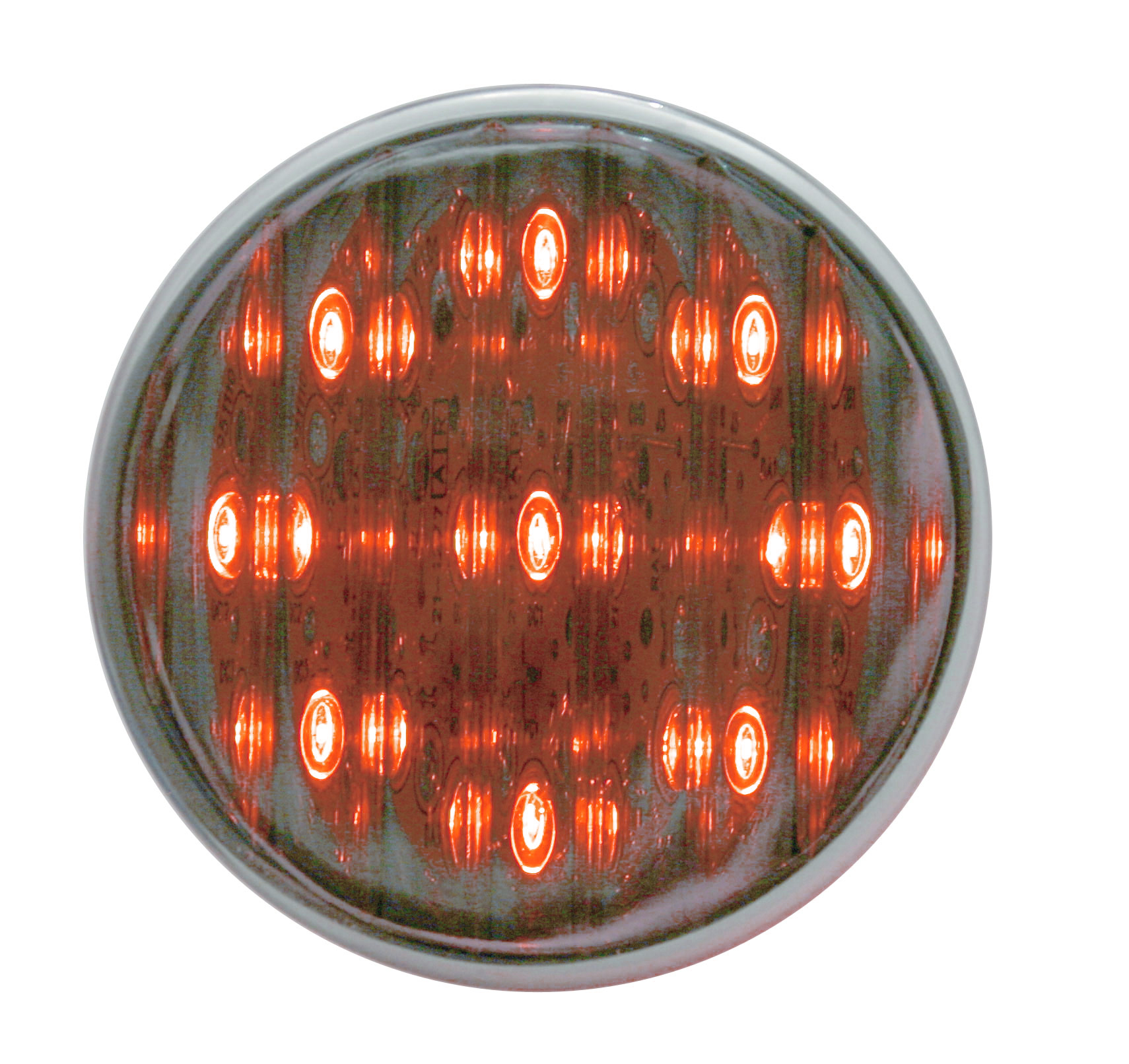 9 Red Led 2" Round Flat Auxiliary/Accessory Light - Chrome Lens