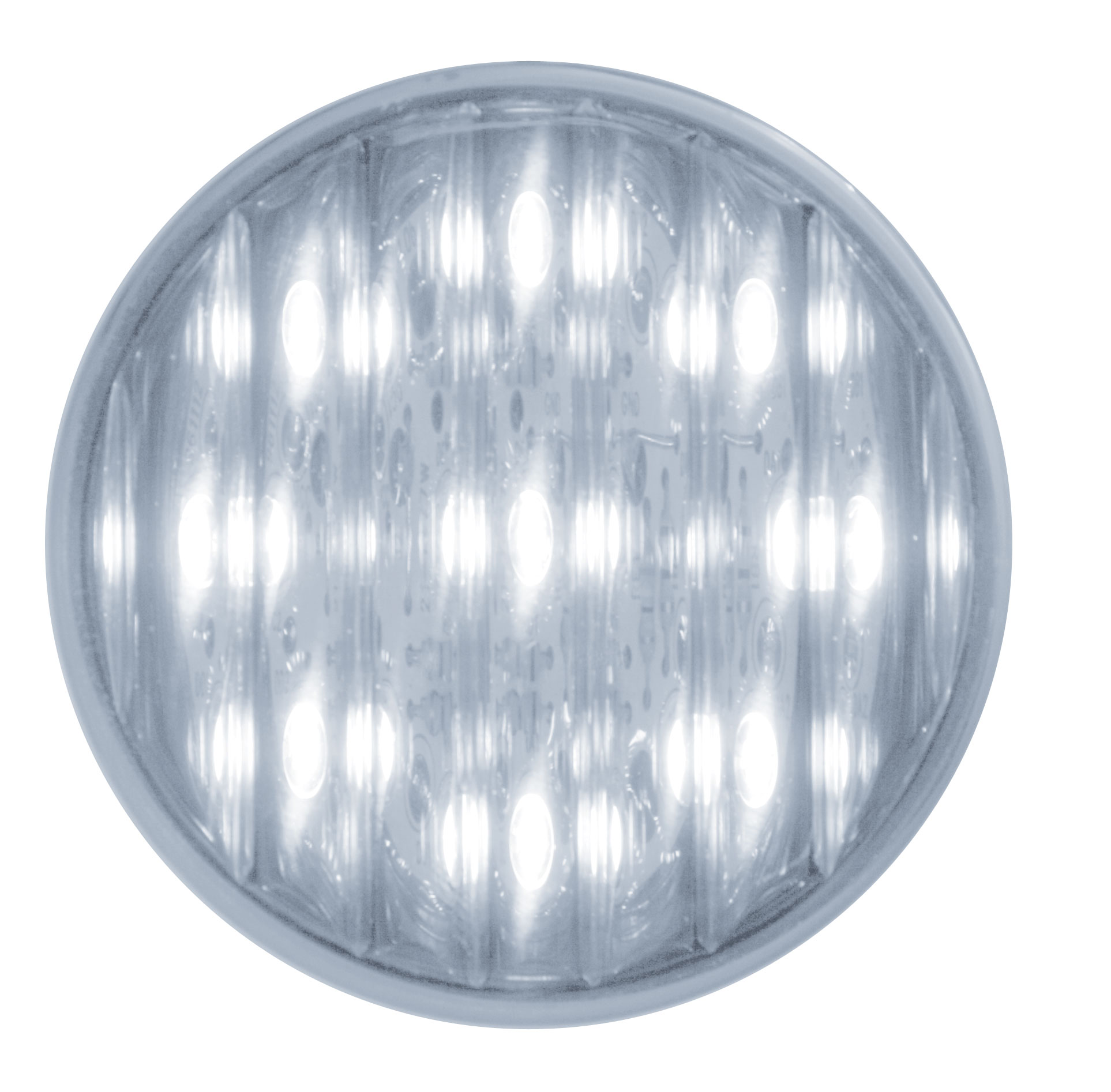 9 White Led 2" Round Flat Auxiliary/Accessory Light - Chrome Lens