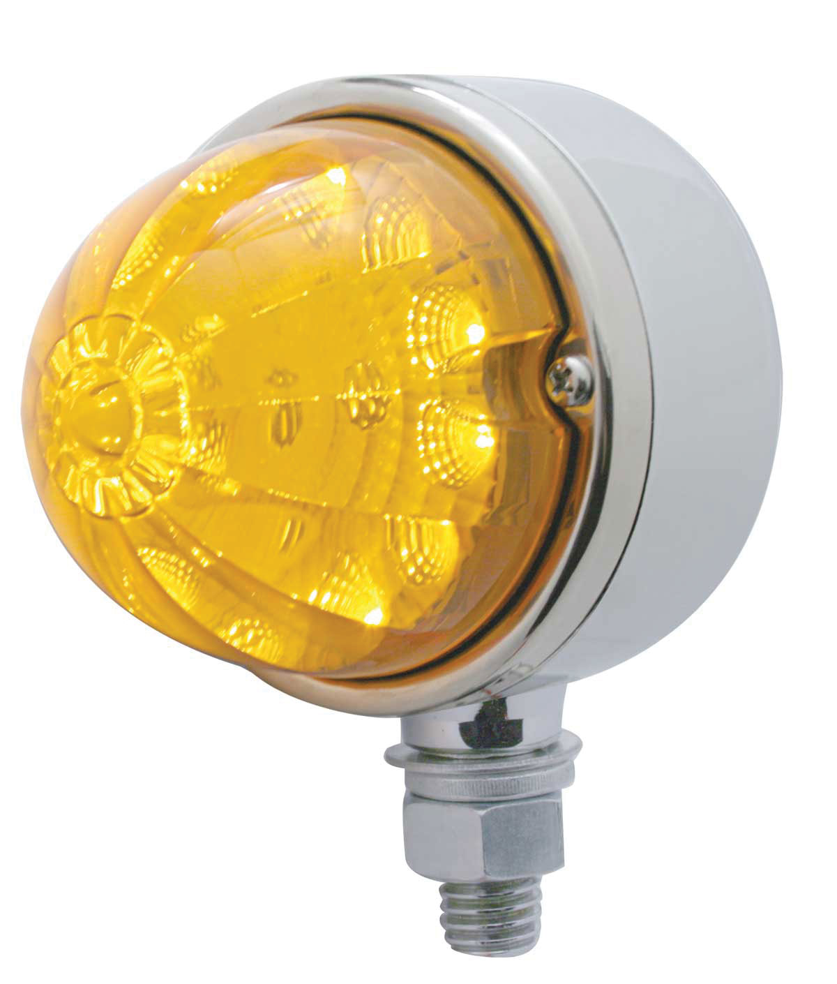 Chrome 17 Amber Led Clear Lens Single Face Reflector Auxiliary Light - Amber Lens