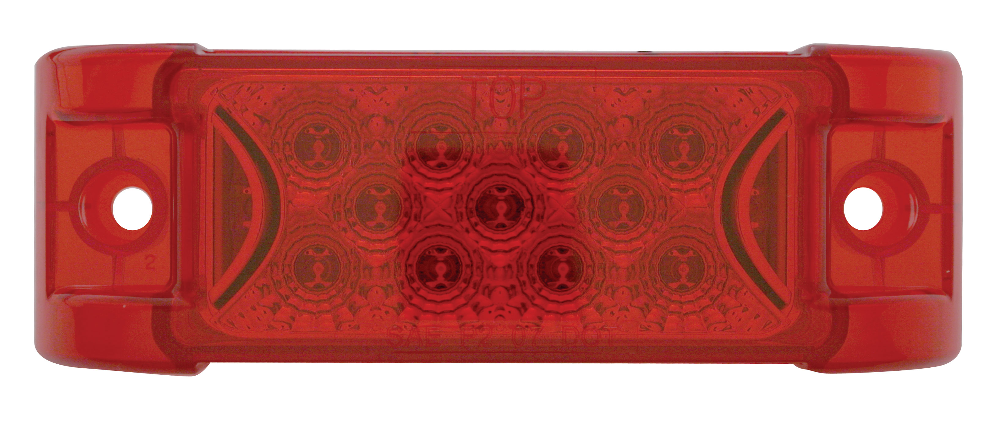 13 Red Led Rectangular Reflector Clearance/Marker Light - Red Lens
