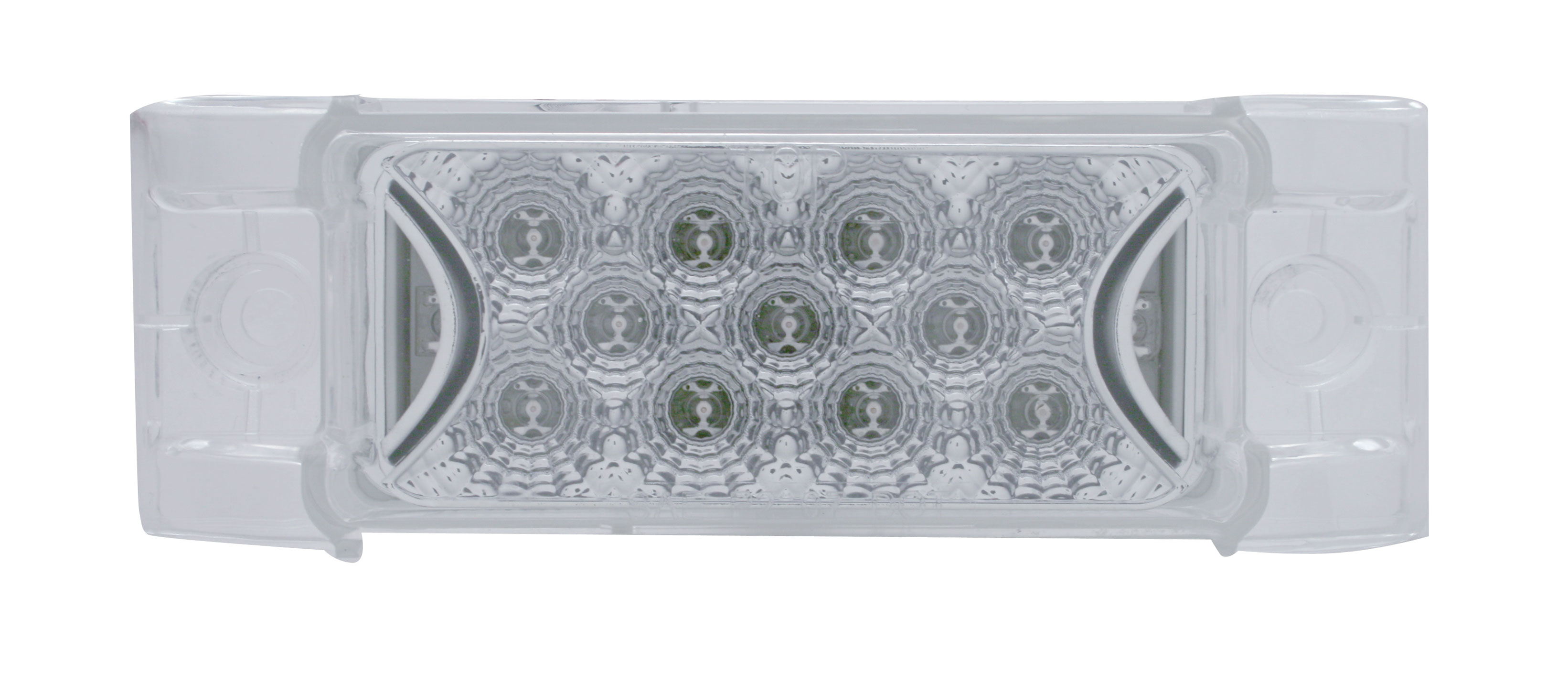 13 Red Led Rectangular Reflector Clearance/Marker Light - Clear Lens