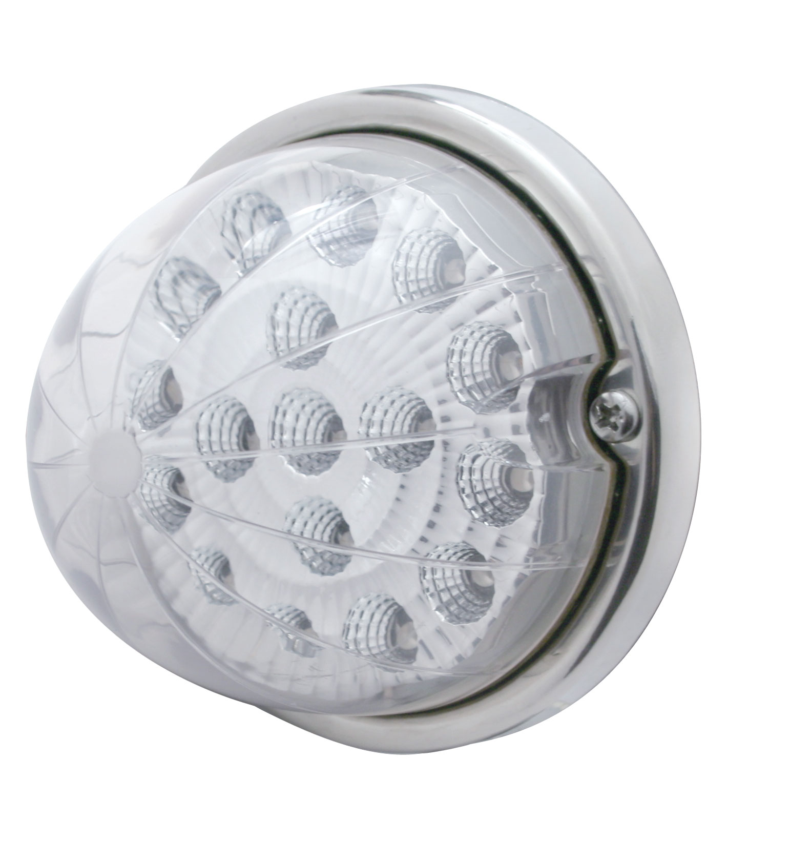 17 Amber Led Dual Function Clear Reflector Cab Light Flush Mount Kit - Clear Lens
