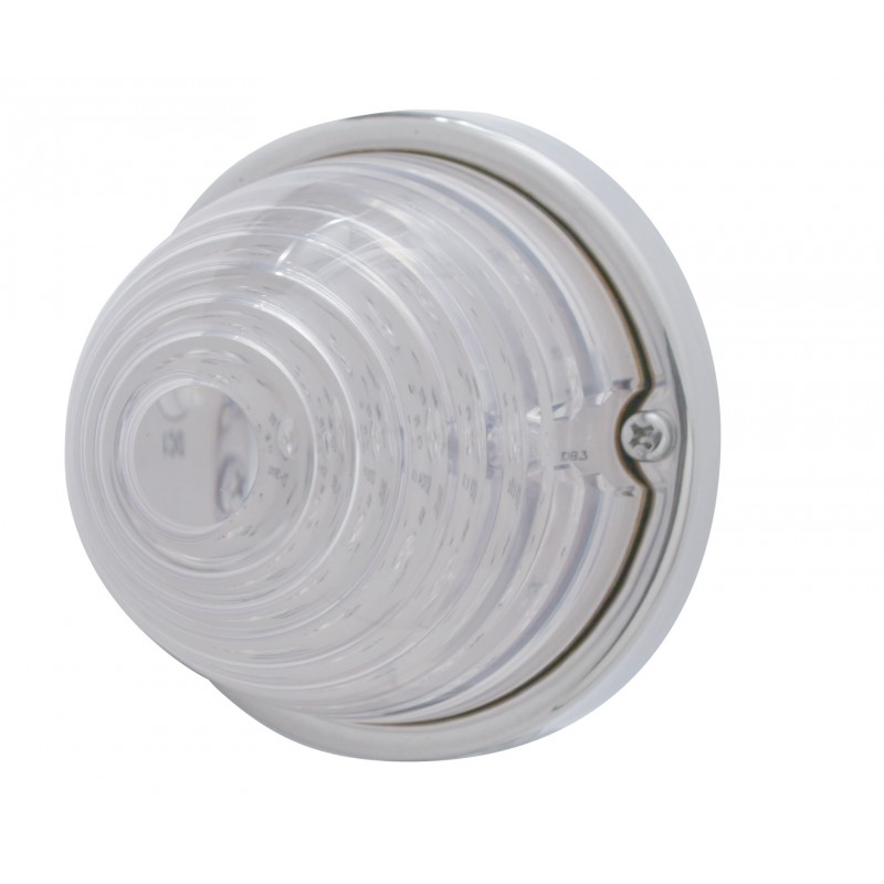17 Red Led Beehive Cab Light Flush Mount Kit - Clear Lens