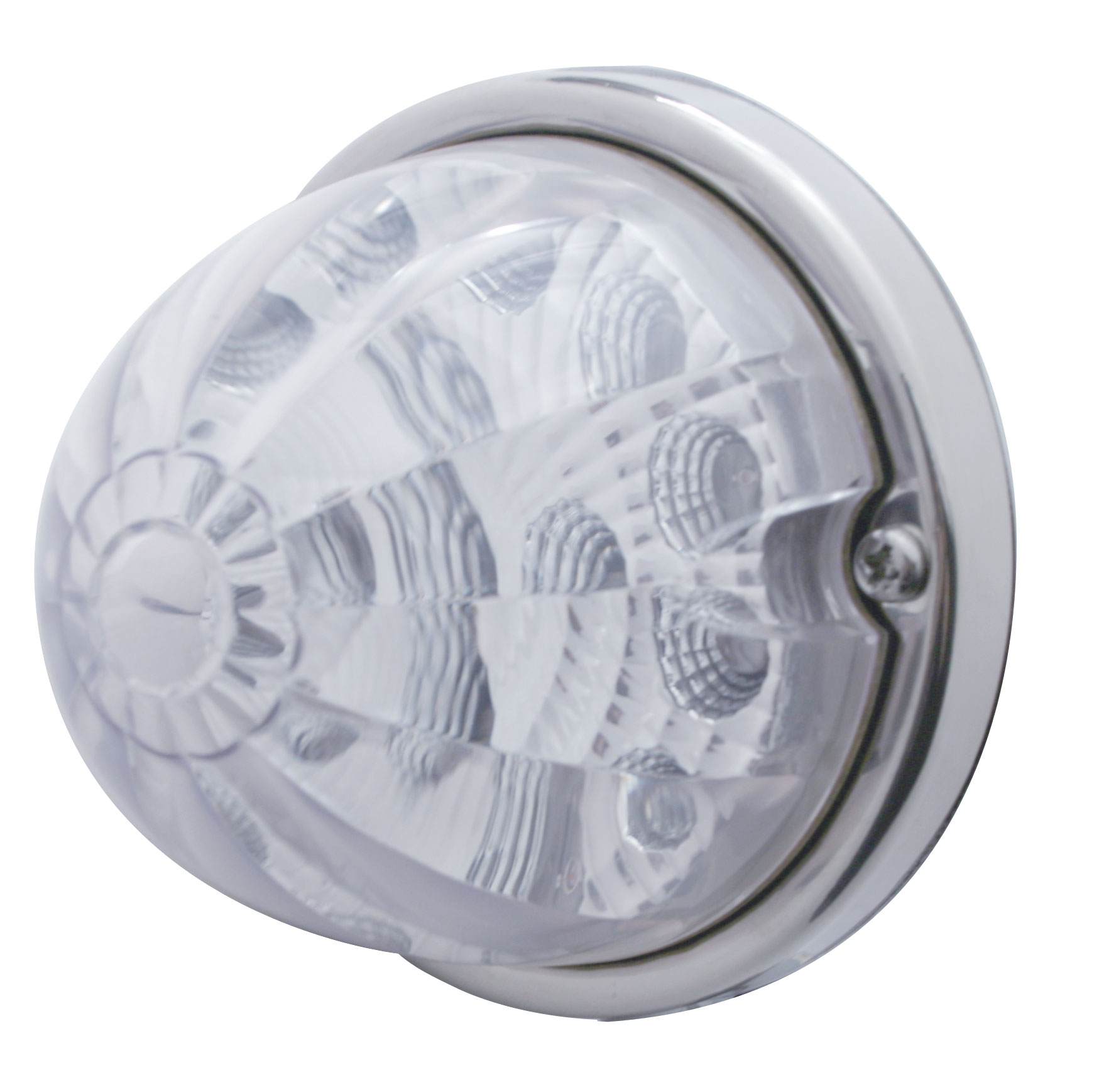 17 Amber Led Watermelon Reflector Cab Light Flush Mount Kit - Clear Lens