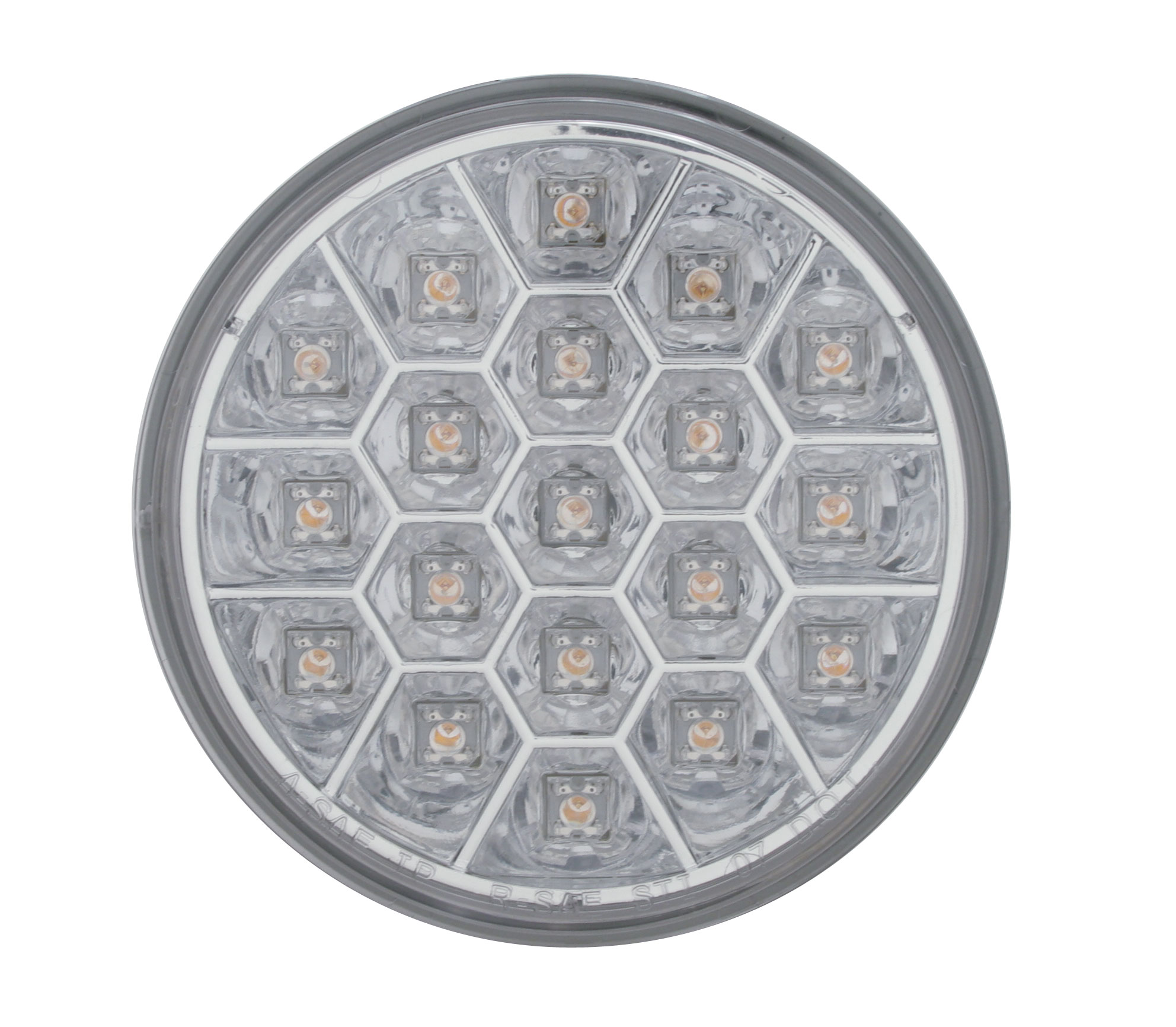 19 Red Led 4" Round Reflector S/T/T Light - Clear Lens