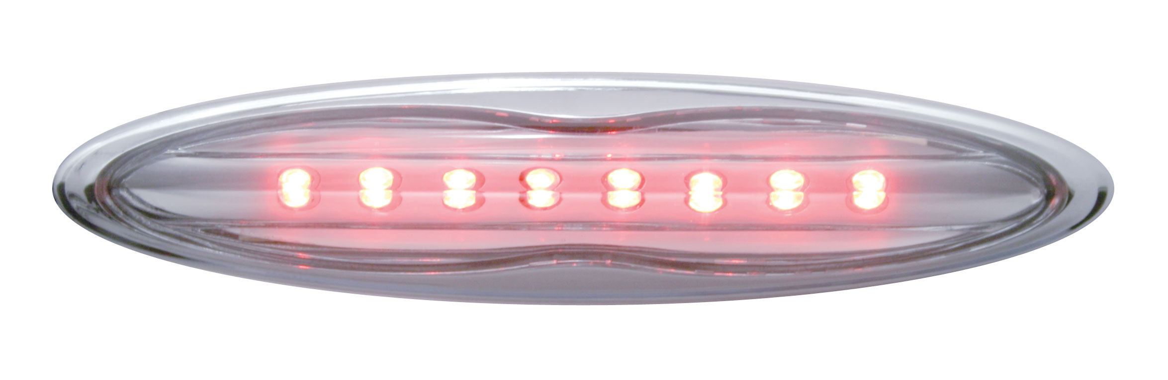 Chrome 8 Led 4" Strip Light - Red