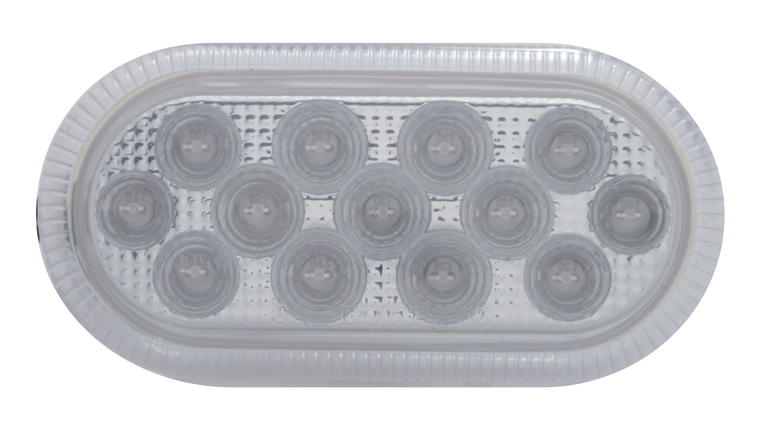 13 Red Led Dual Function Oval Auxiliary Reflector Light - Clear Lens