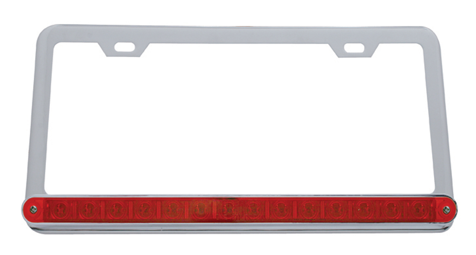 License Frame W/ 14 Red Led 12" Light Bar - Red Lens