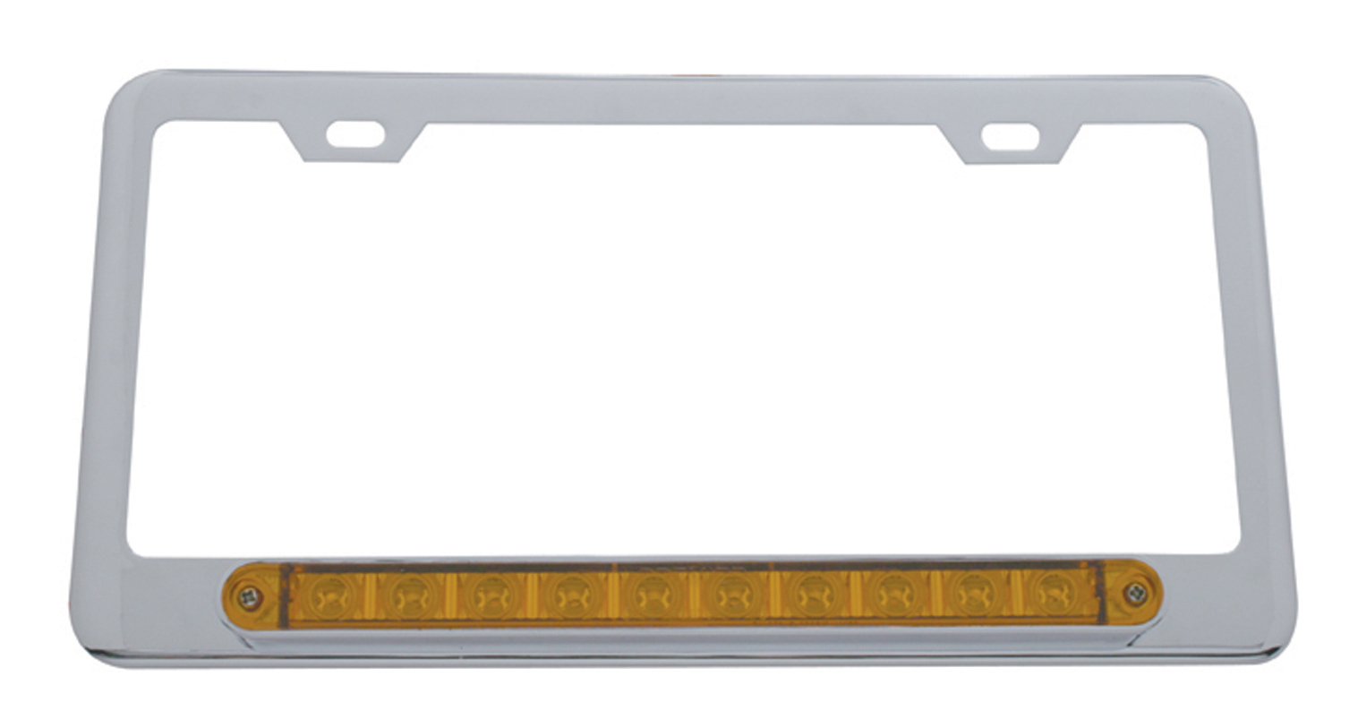 License Frame W/ 10 Amber Led 9" Light Bar - Amber Lens