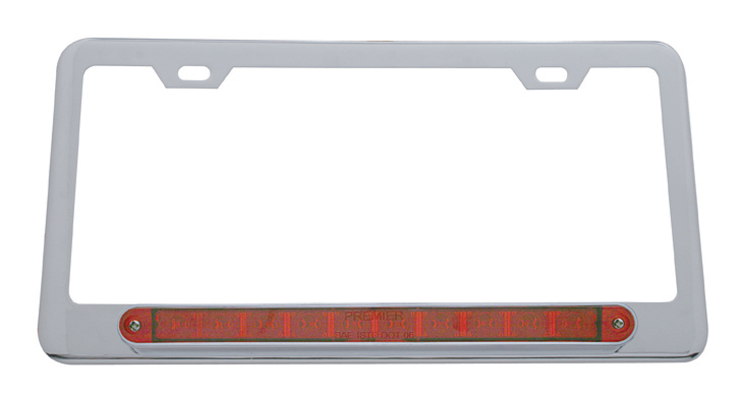License Frame W/ 10 Red Led 9" Light Bar - Red Lens