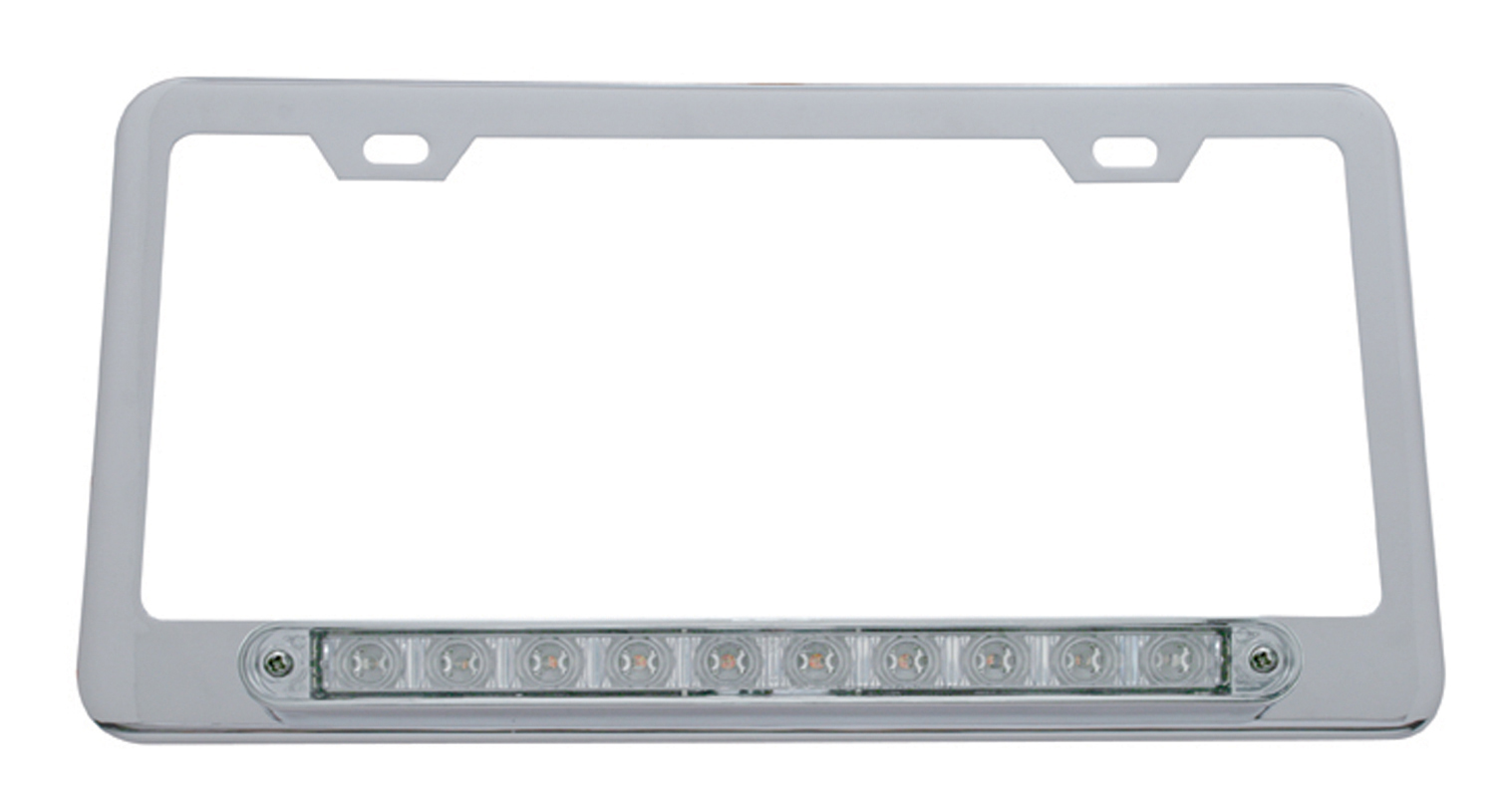License Frame W/ 10 Amber Led 9" Light Bar Clear Lens