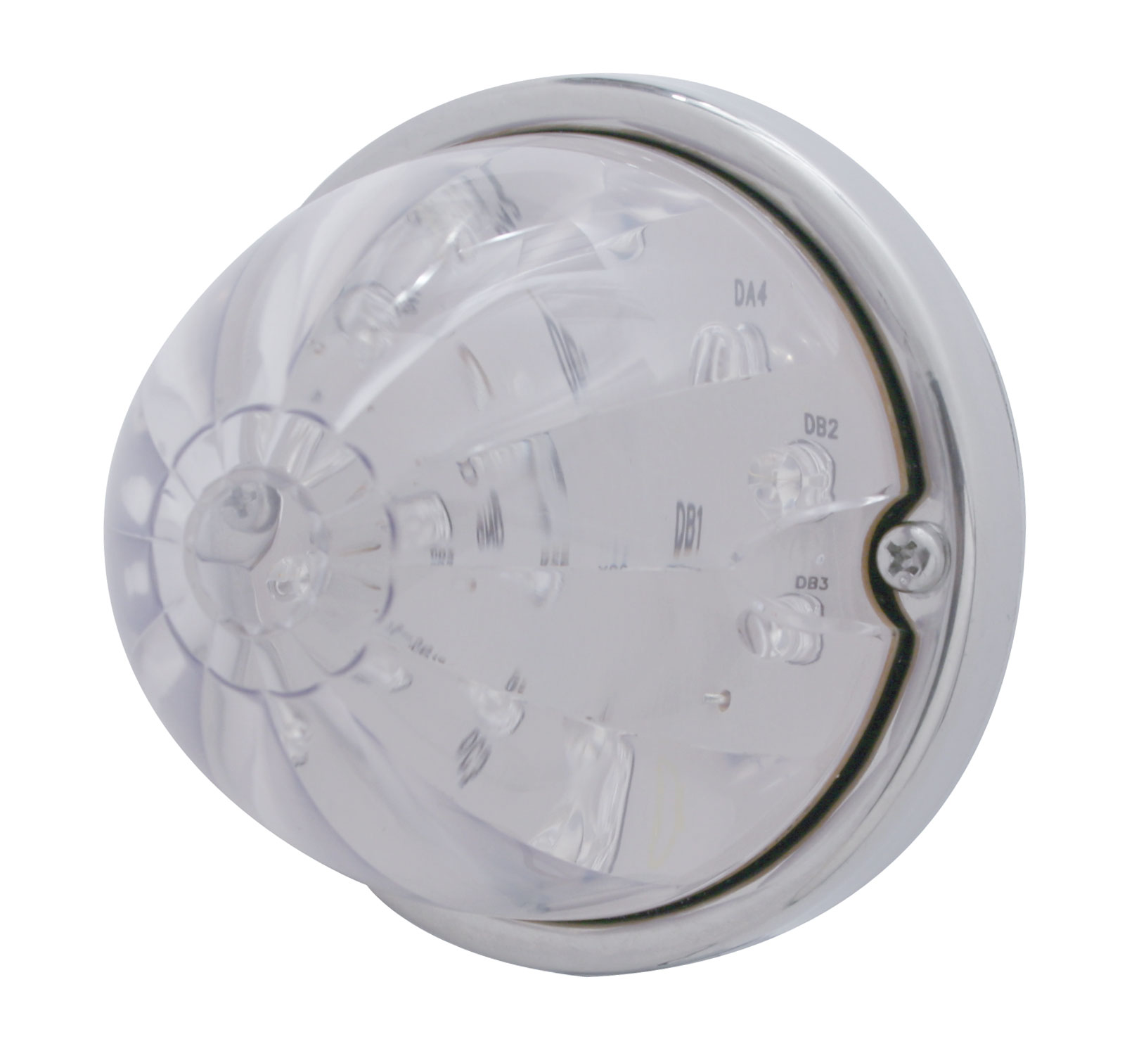 17 Amber Led Dual Function Watermelon Flush Mount Light Kit - Clear Lens