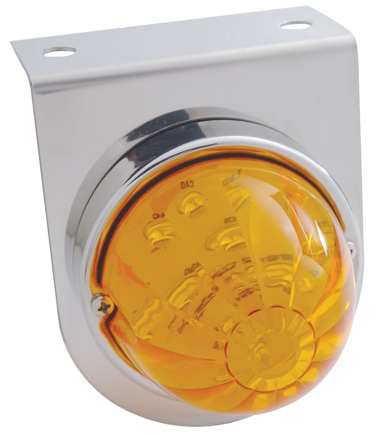 Stainless Steel Light Bracket W/ 1 Large Watermelon Dual Function 17 Amber Led Light - Amber Lens