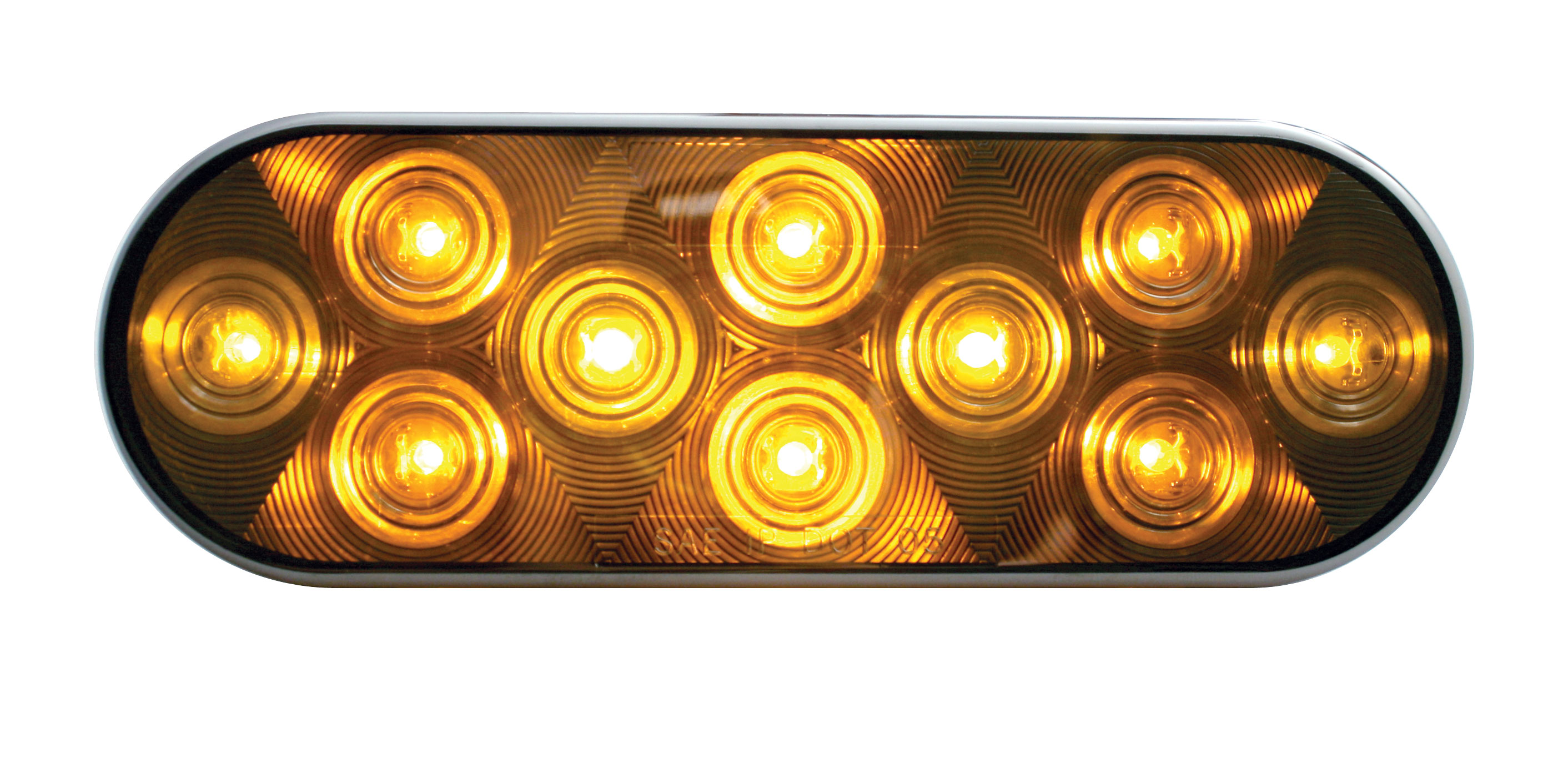 10 Amber Led Oval Auxiliary Light - Chrome Lens