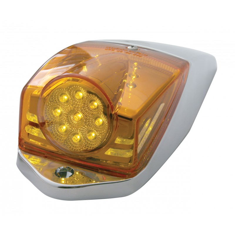19 Led Rectangular Reflector Cab Light Complete Kit - Amber Led/Amber Lens