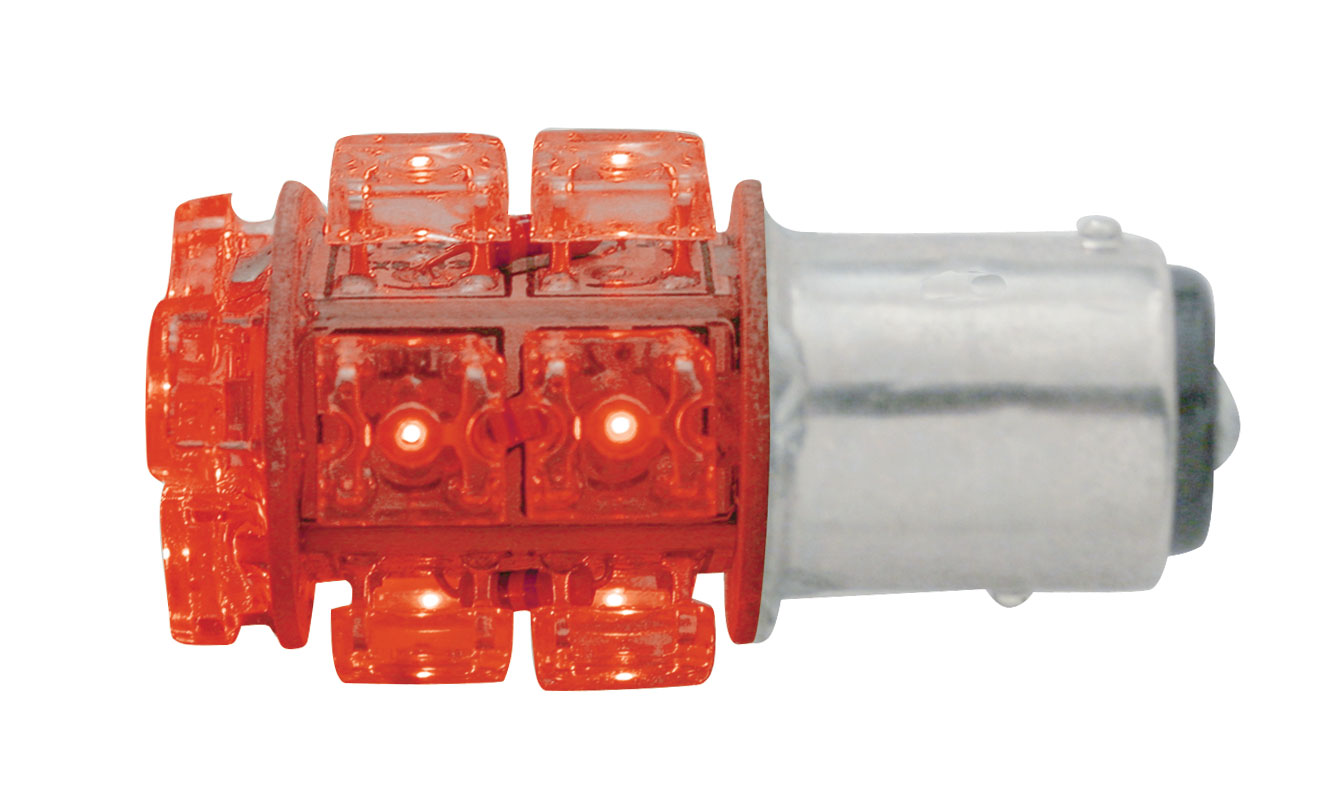 13 Red Led 360 Degree 1157 Bulb - Offset Pin