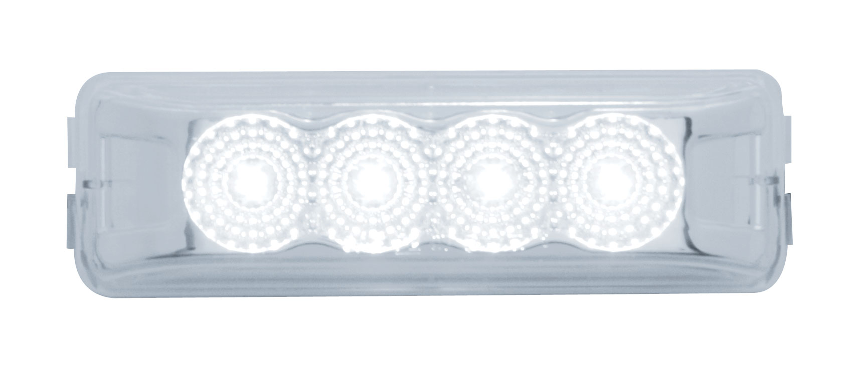 4 White Led Rectangular Auxiliary /Utility Light Wl Reflector - Clear Lens