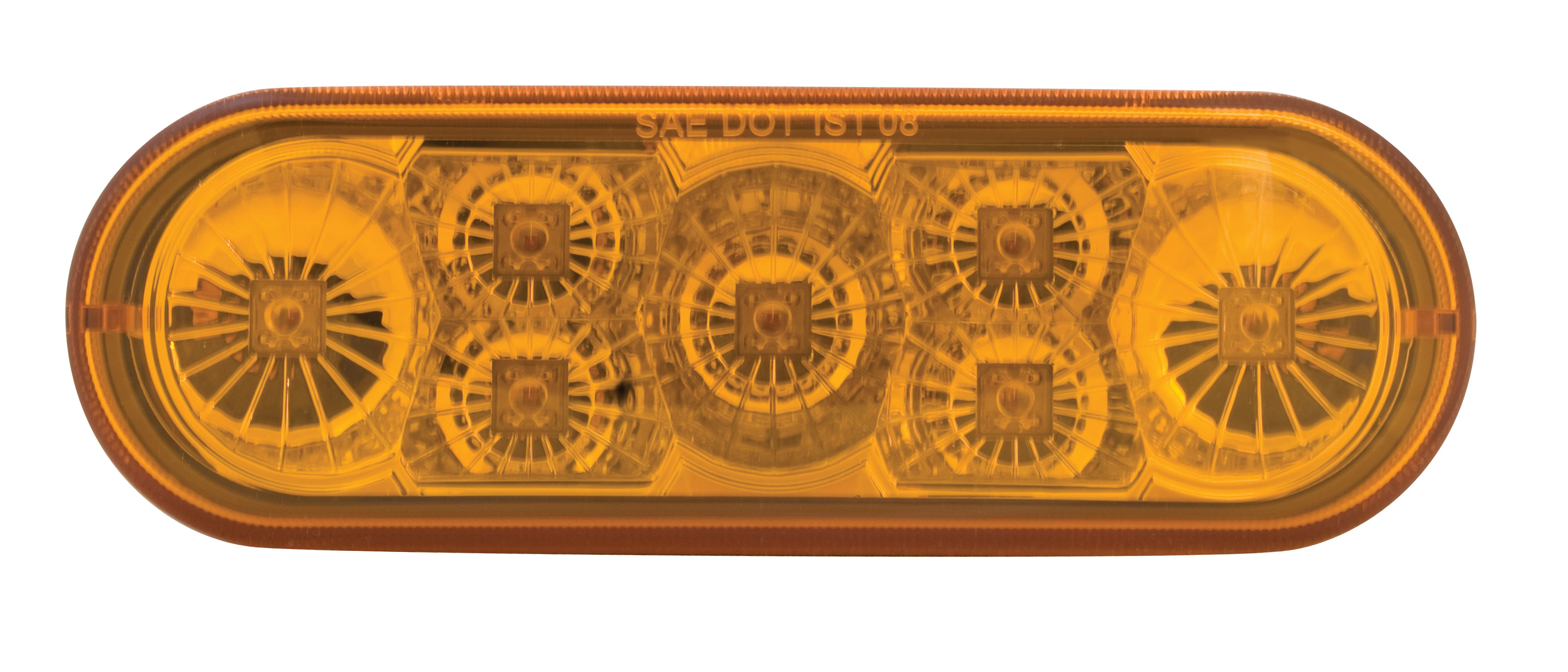 7 Amber Led Oval S/T/T & P/T/C Light - Amber Lens