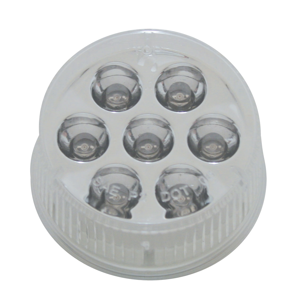 7 Red Led 2" Reflector Clearance/Marker Light - Clear Lens