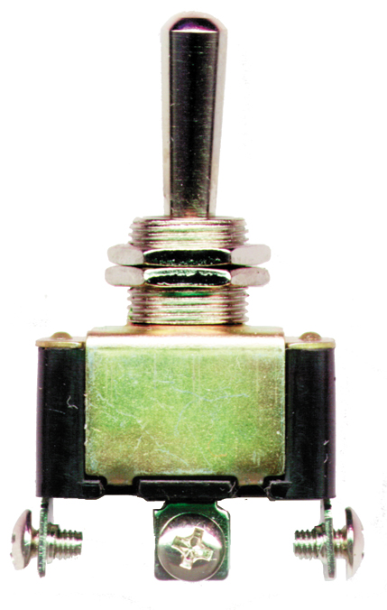3 Pin, 10 Amp - 12 Volts D.C., On - Off - On Metal Toggle Switch W/ 3 Screw Terminals
