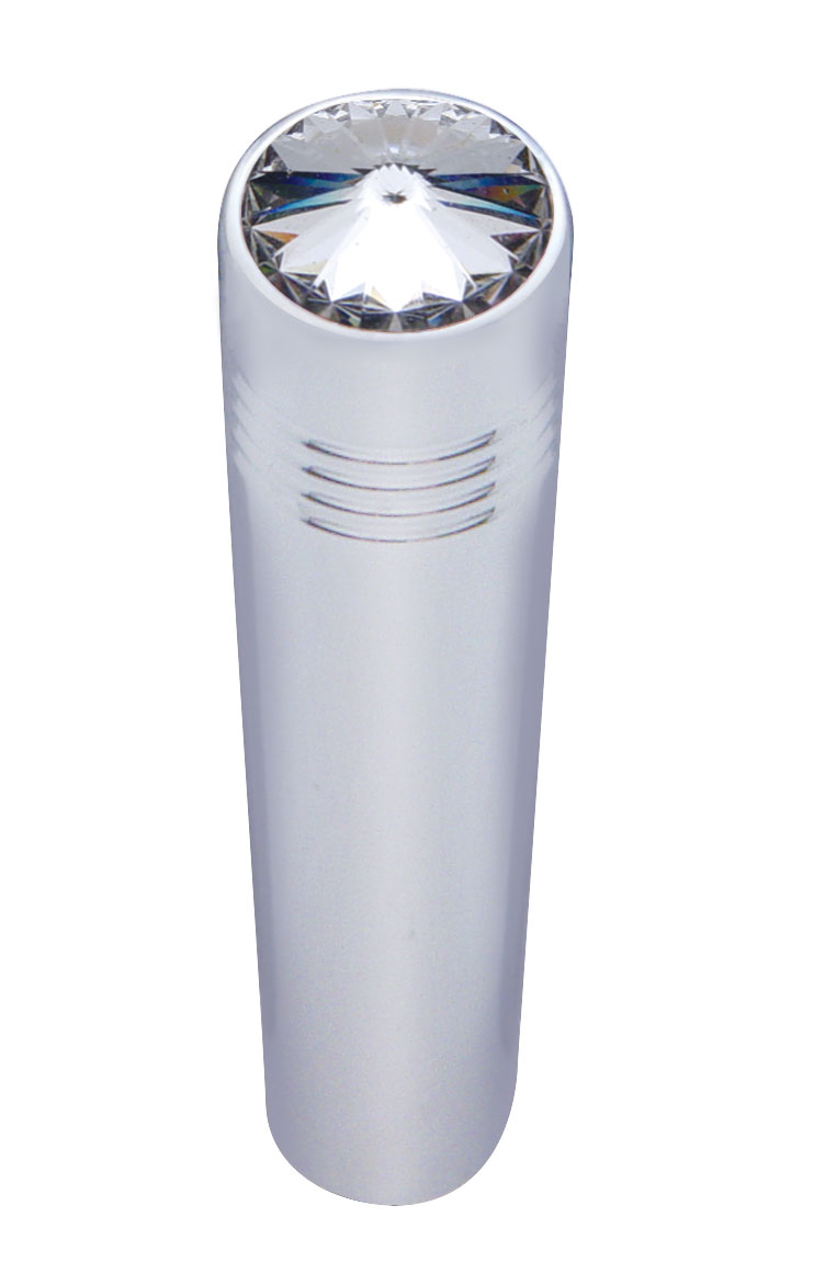 (2/Card) Chrome Peterbilt Long Toggle Switch Extension W/ Diamond - Clear