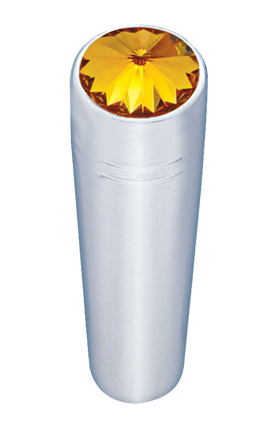 Chrome Peterbilt Short Toggle Switch Extension W/ Diamond - Amber