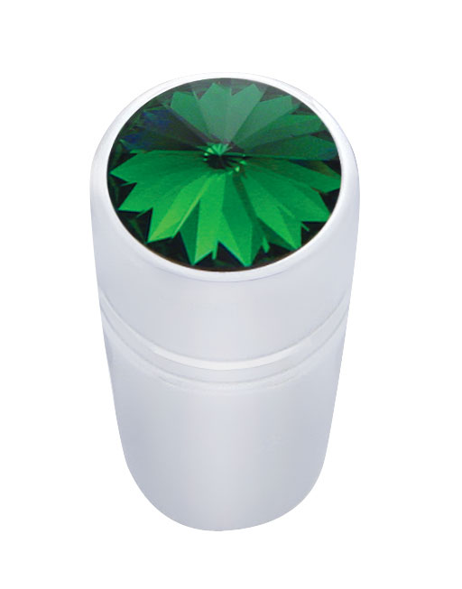 (3/Card) Chrome Peterbilt Mini Toggle Switch Extension W/ Diamond - Green