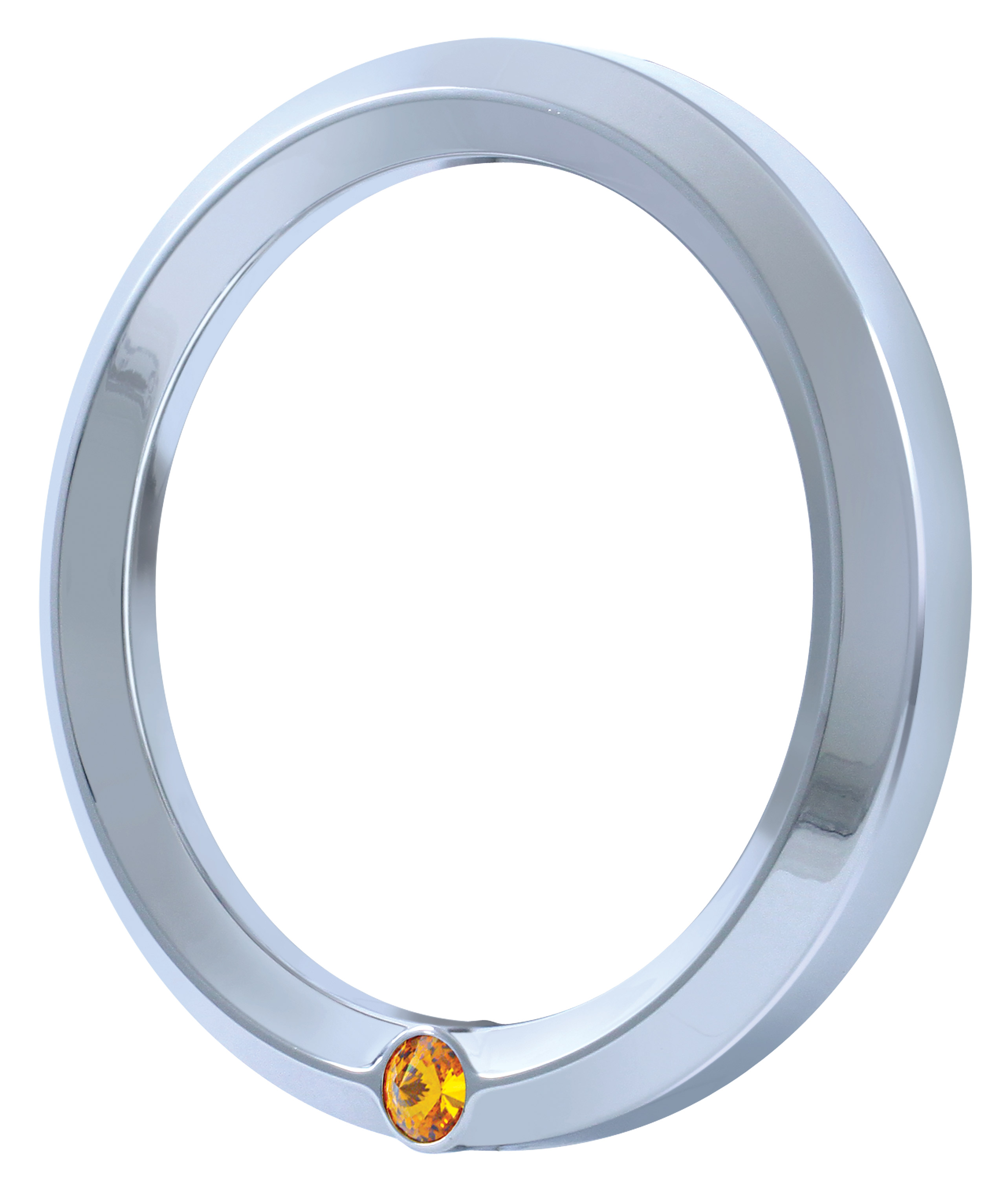 Chrome 2006+ Peterbilt Speed/Tachometer Gauge Cover W/ Diamond - Amber