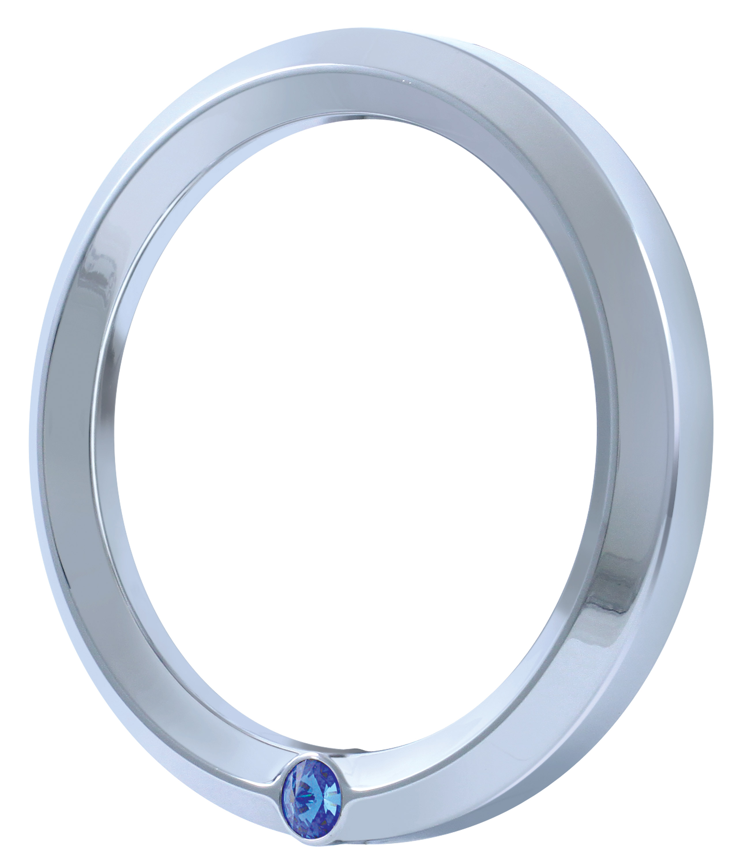 Chrome 2006+ Peterbilt Speed/Tachometer Gauge Cover W/ Diamond - Blue