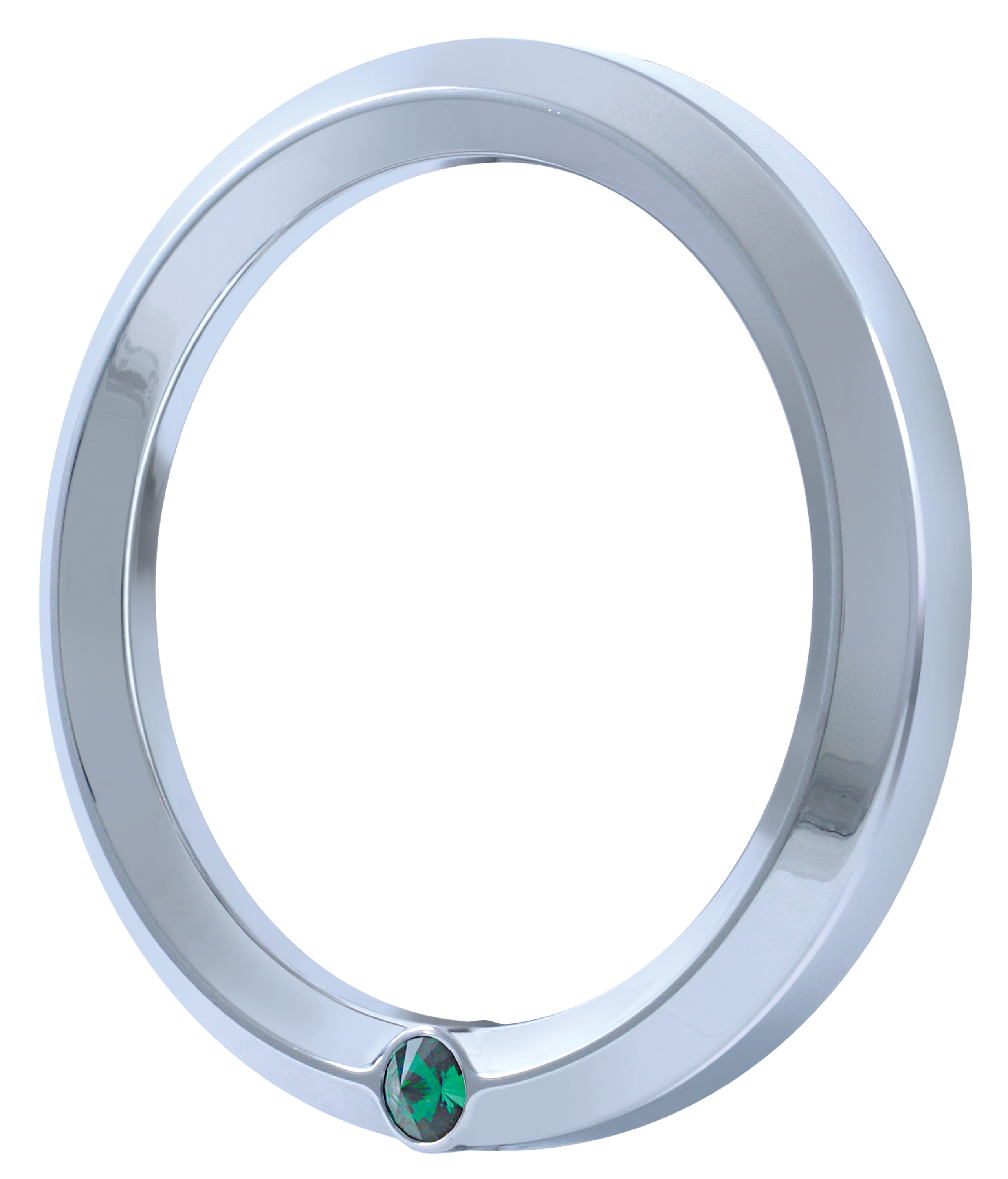 Chrome 2006+ Peterbilt Speed/Tachometer Gauge Cover W/ Diamond - Green