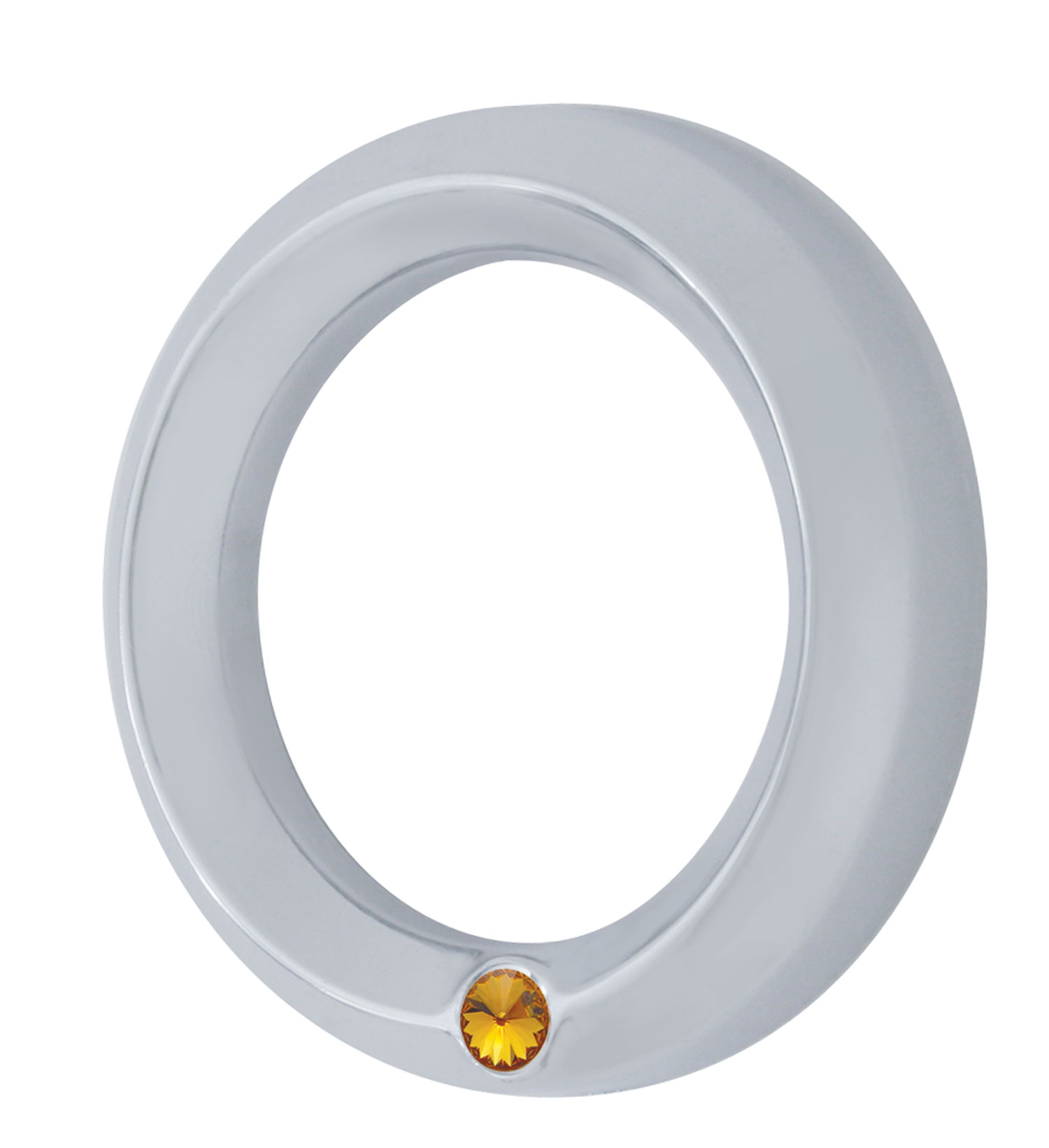 Chrome 2006+ Peterbilt Small Gauge Cover W/ Diamond - Amber