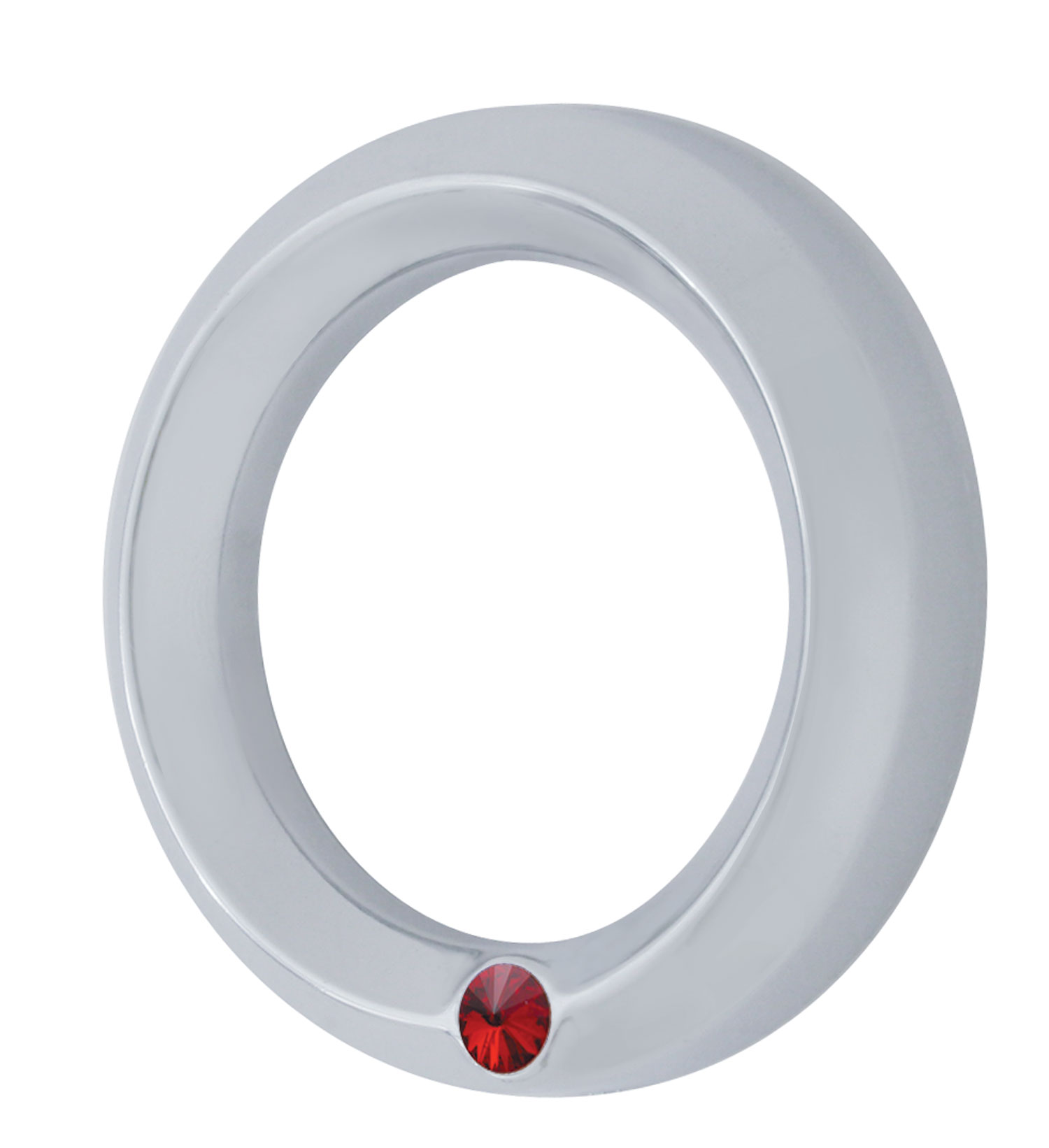 Chrome 2006+ Peterbilt Small Gauge Cover W/ Diamond - Red